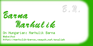 barna marhulik business card